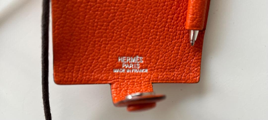ＨＥＲＭＥＳ　エルメス　メモ帳　ネックストラップ付き　シャーペン付き　刻印あり