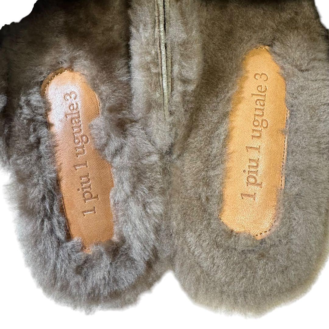 美品ウノピュウノウグァーレトレ/ウィングチップファーサンダル/ベージュ43