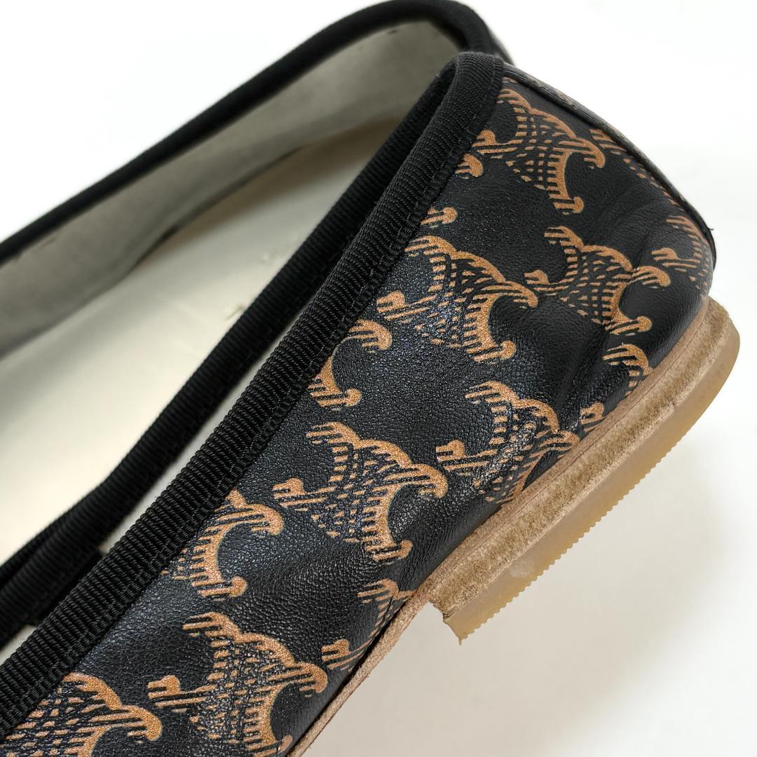 美品 CELINE バレリーナ / トリオンフ&レース プリント 37 シューズ