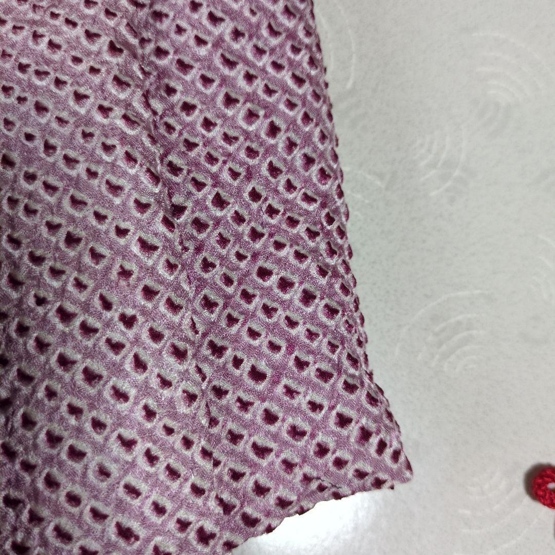 七五三３歳正絹総絞り手縫いの被布(淡い藤色）