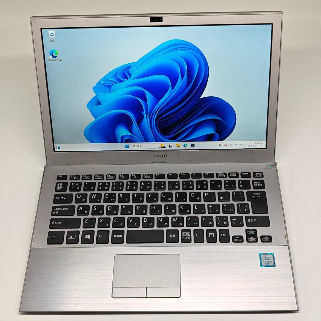 【VAIO】VJS 高性能i7 SSD128GB 8GB シルバー ノートPC