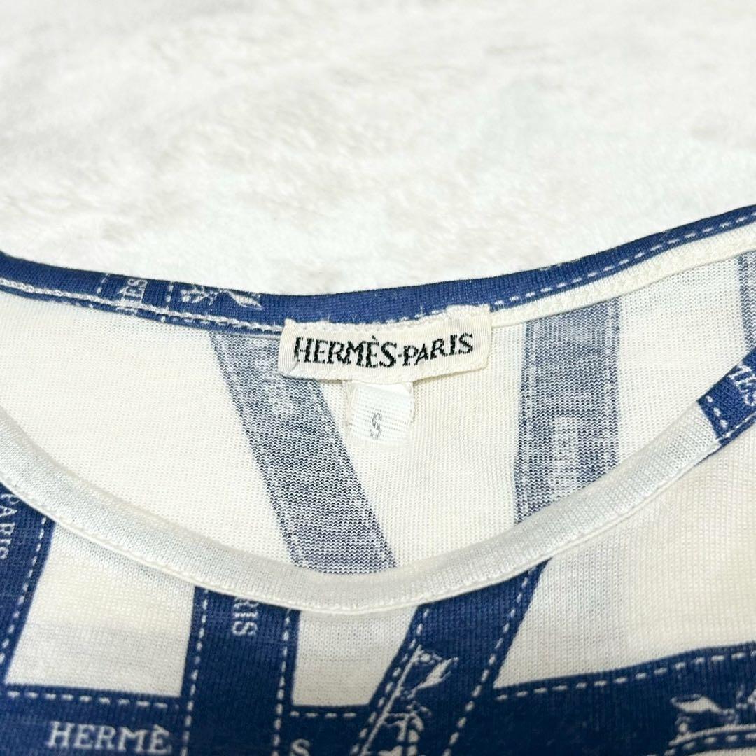 ★美品★エルメス　Tシャツ　マルジェラ期　ボルデュック　リボン　コットン　ロゴ