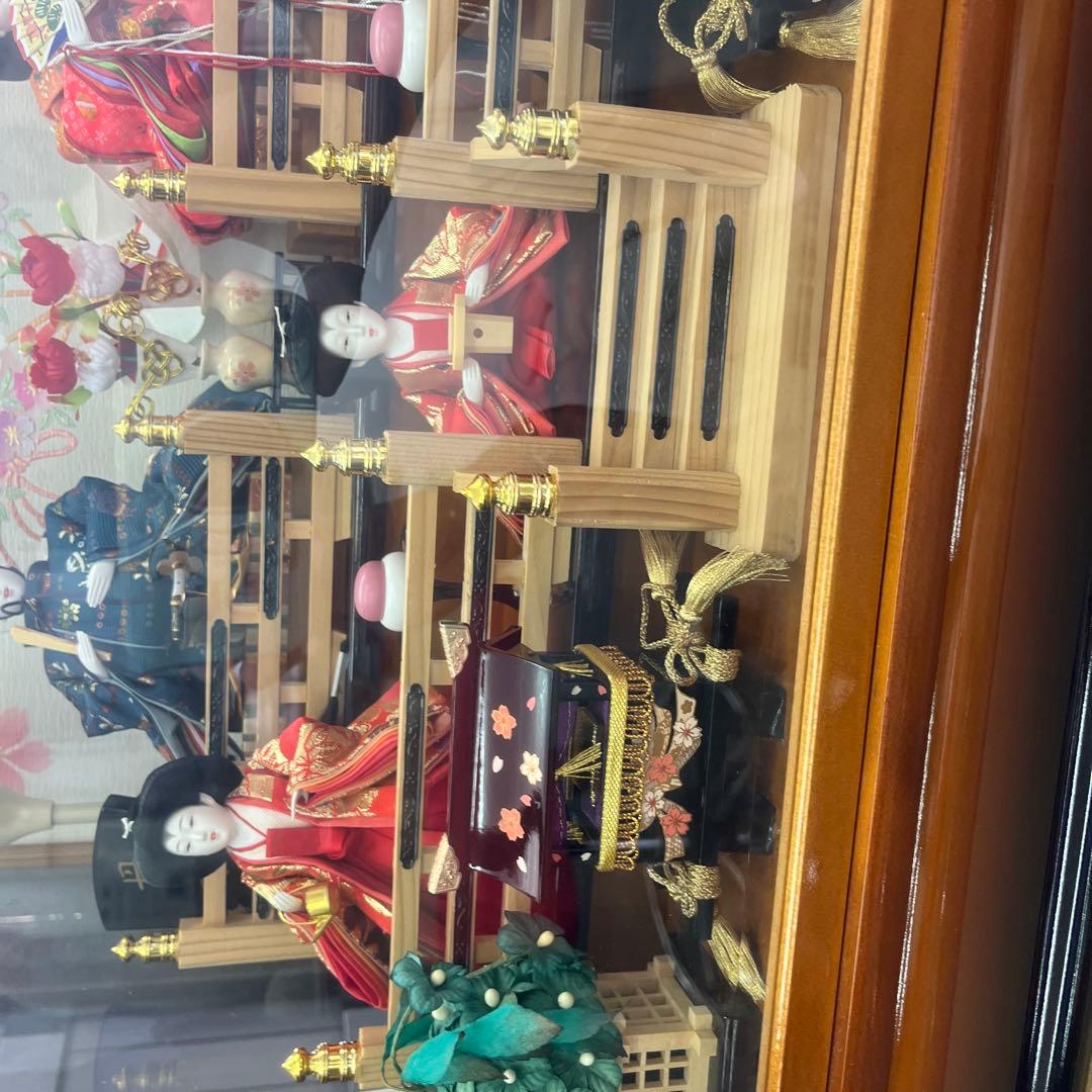 わかさや人形店閉店処分　全品9割引き雛人形 ガラスケース付き　オルゴール付き