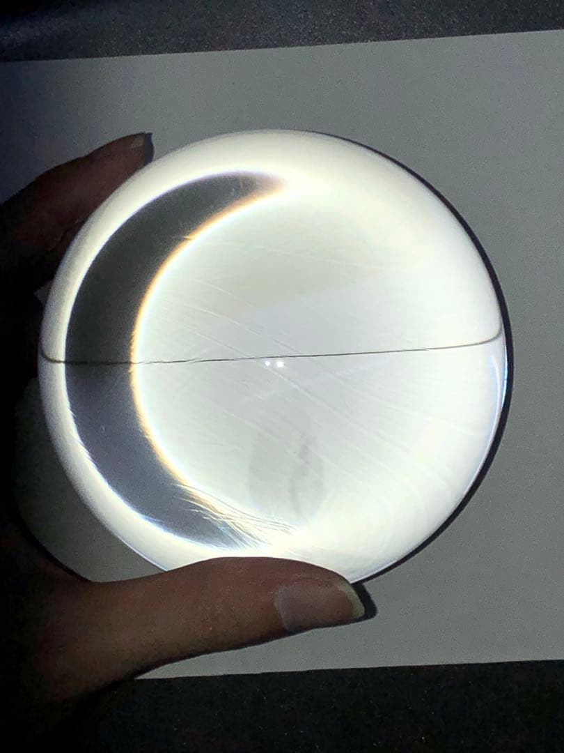 説明必読！台付き美品　水晶　丸玉　スフィア 約9.4センチ　【匿名配送】
