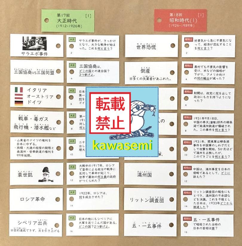 カット済☆決定版【中学受験】予習シリーズ社会 [歴史] 暗記カード 早稲アカa