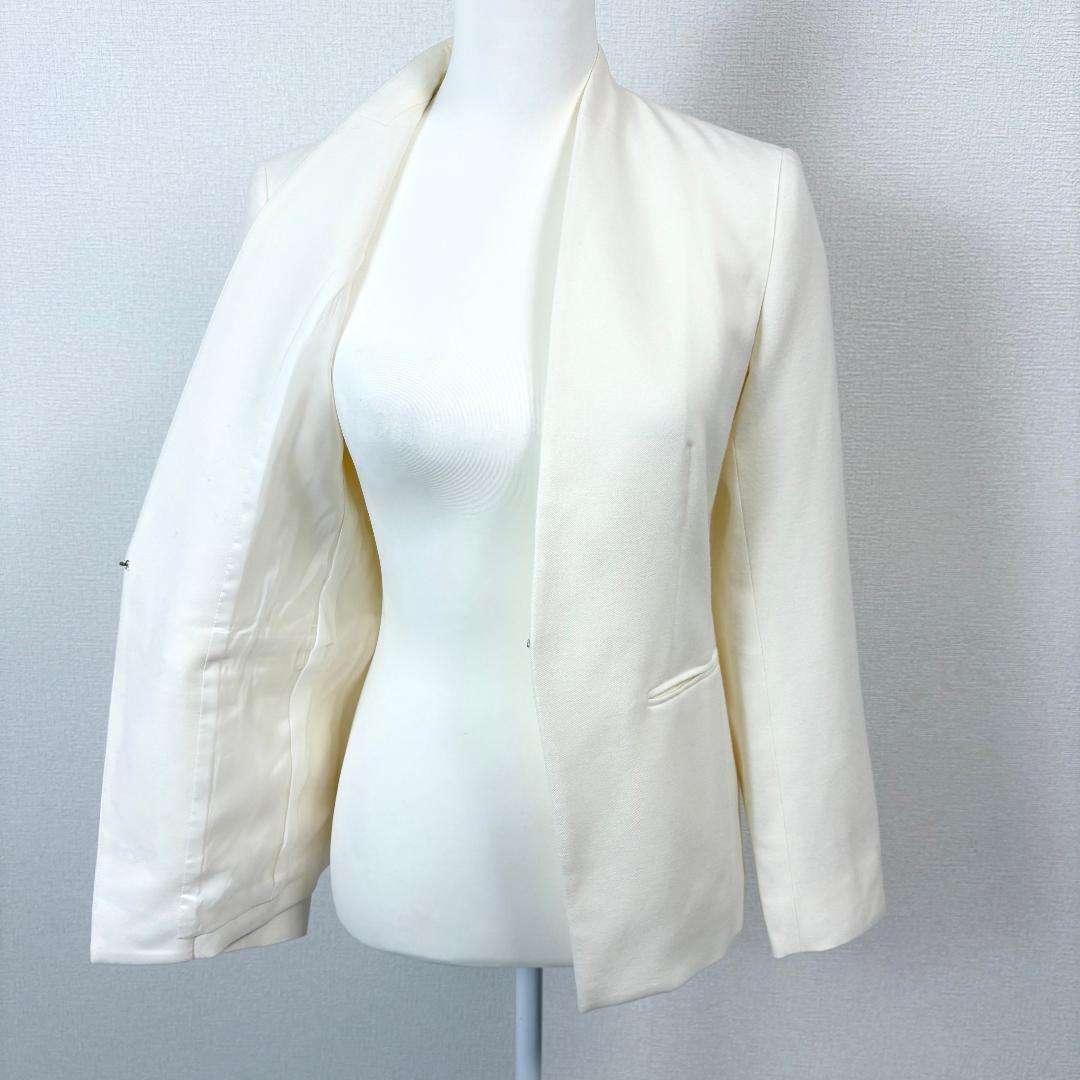 美品】 Theory luxe ノーカラージャケット フック 38 ホワイト