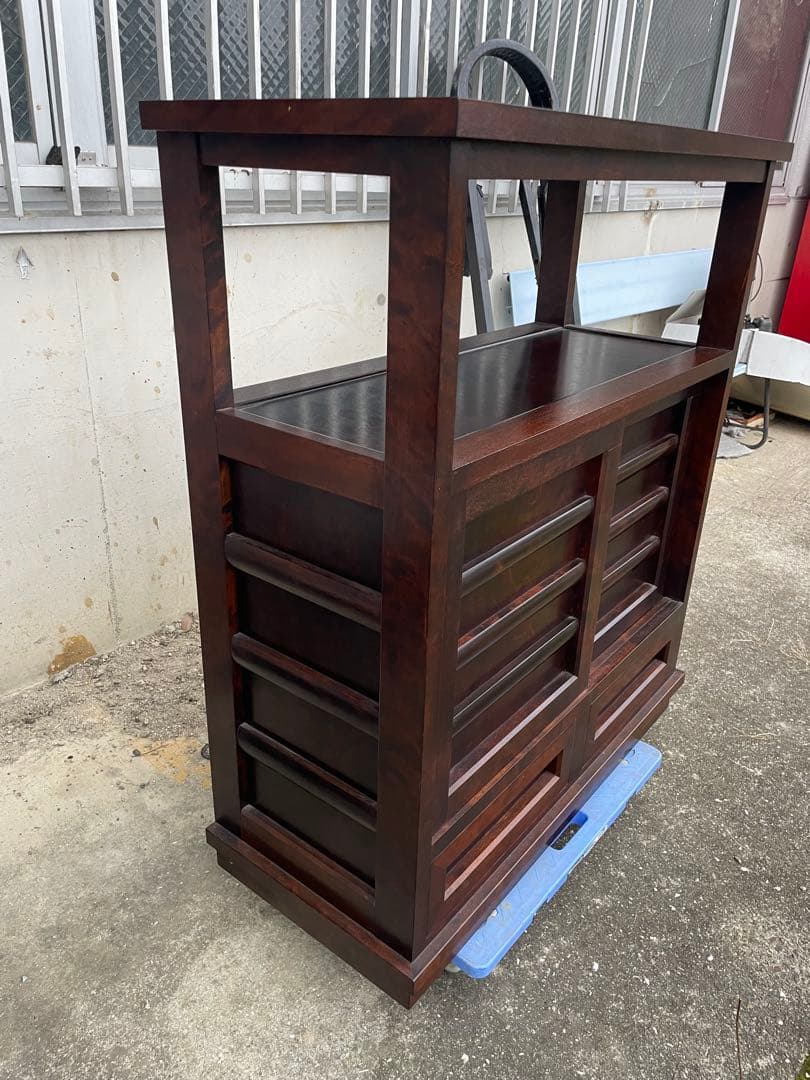 松本民芸家具 茶箪笥 和モダン 和家具 古民家 茶棚　松本民芸家具シールあり