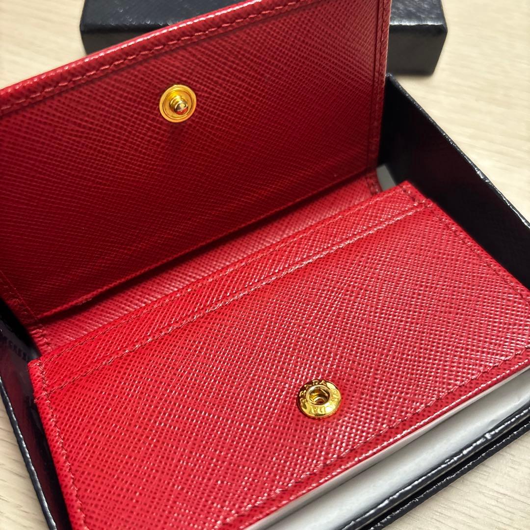 値下げ☆PRADA サフィアーノ　カードケース　赤