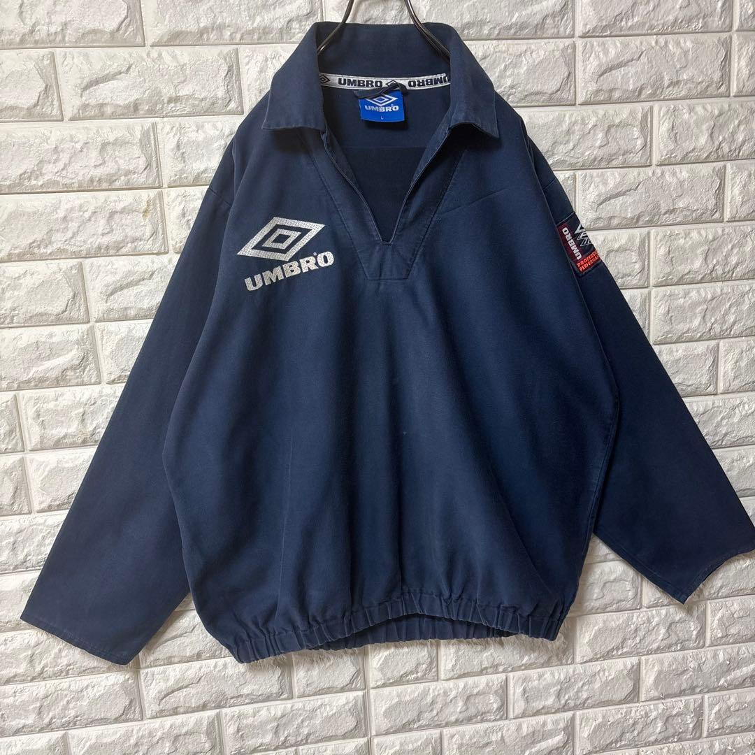 【UMBRO】90s アンブロ ドリルトップ 両面ロゴ ダイヤモンド フェード