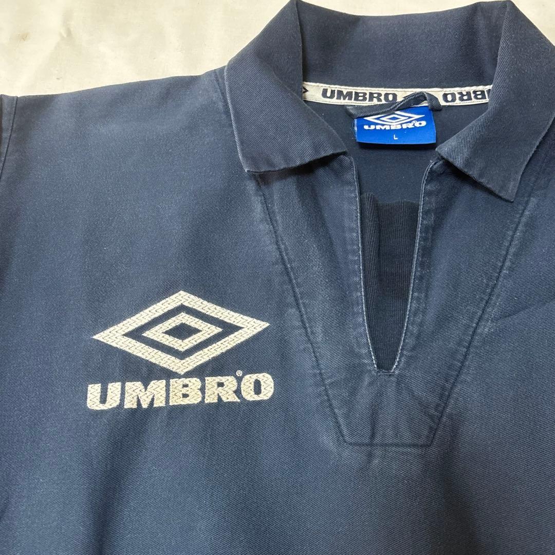 【UMBRO】90s アンブロ ドリルトップ 両面ロゴ ダイヤモンド フェード
