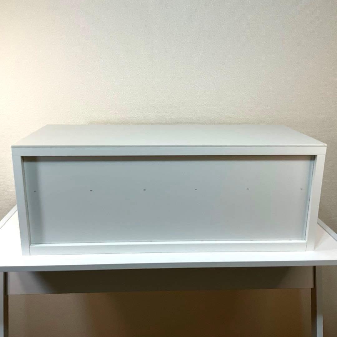 ホワイト木製キッチン2段引き出し(レール式)￼