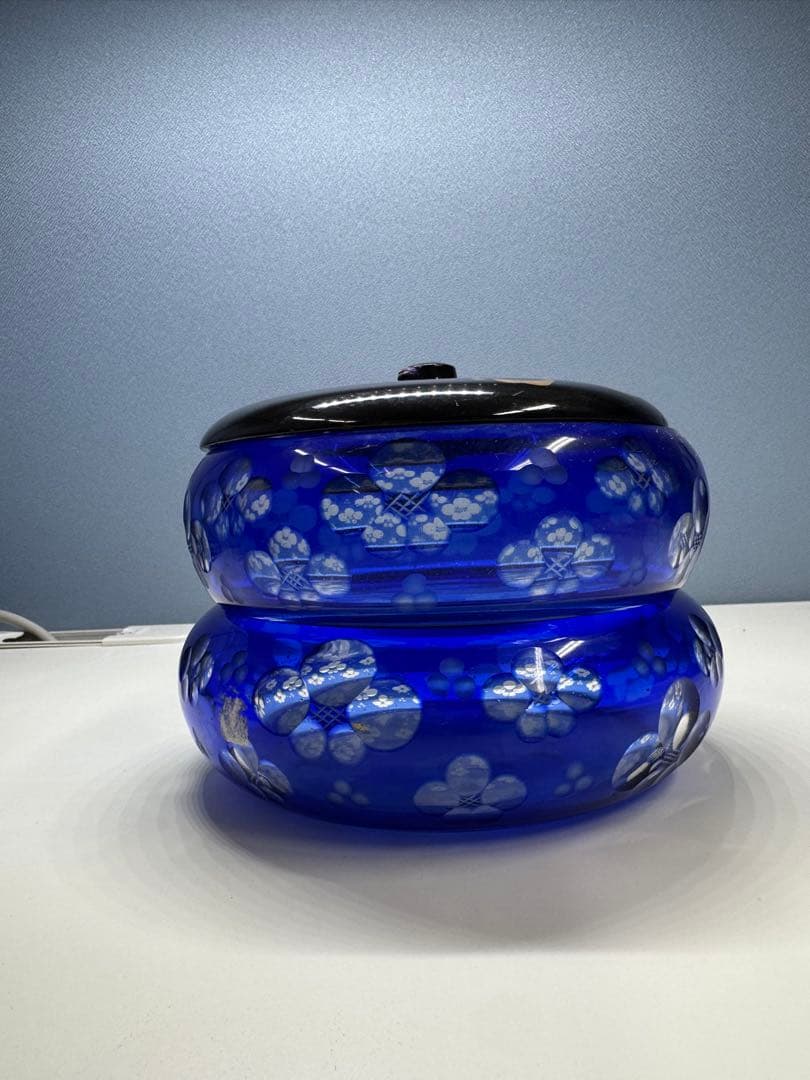 江戸切子　2段ボンボニエール