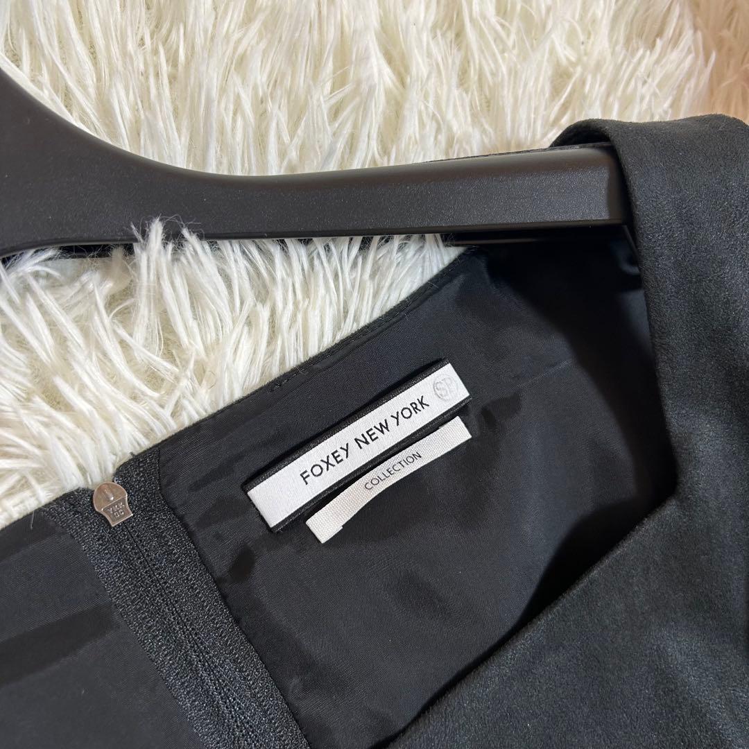 極美品✨2020年 フォクシー 定価7.4万✨ロゴジップ✨スエード ワンピース