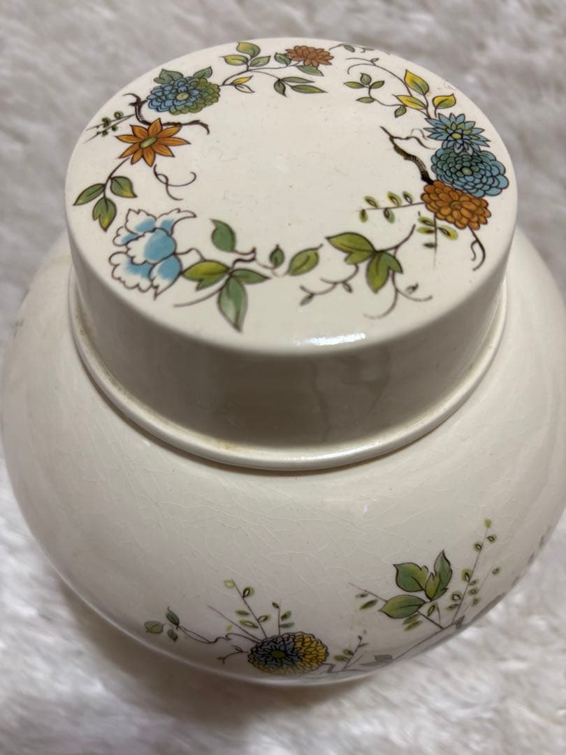 ロイヤルコールドン　アンティーク　花鳥の壺