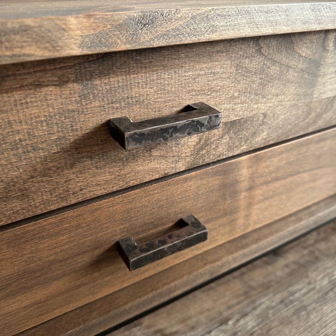 ひ*と様 美品 天然木 オーダー TVボード 幅180cm　古材風