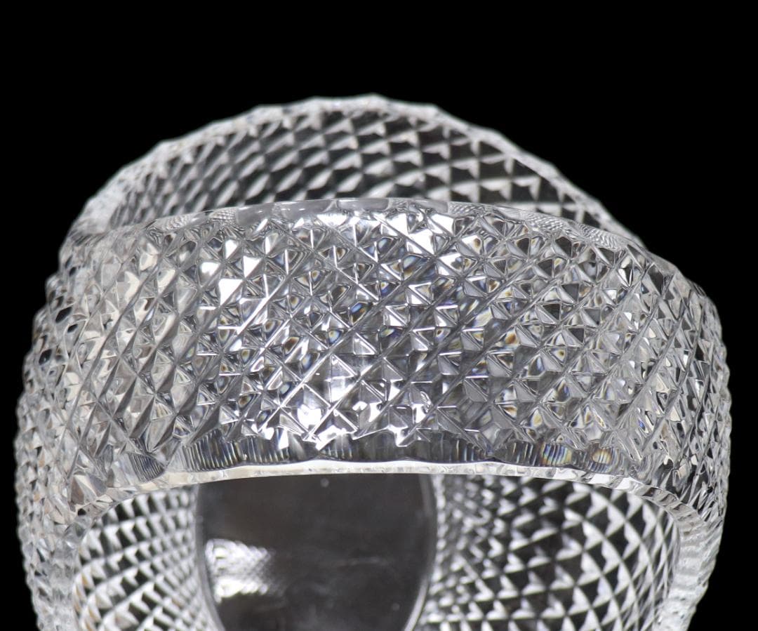 オールド・バカラ 稀少サイズ 特大 バスケット 1.6kg 20cm 菱形カット