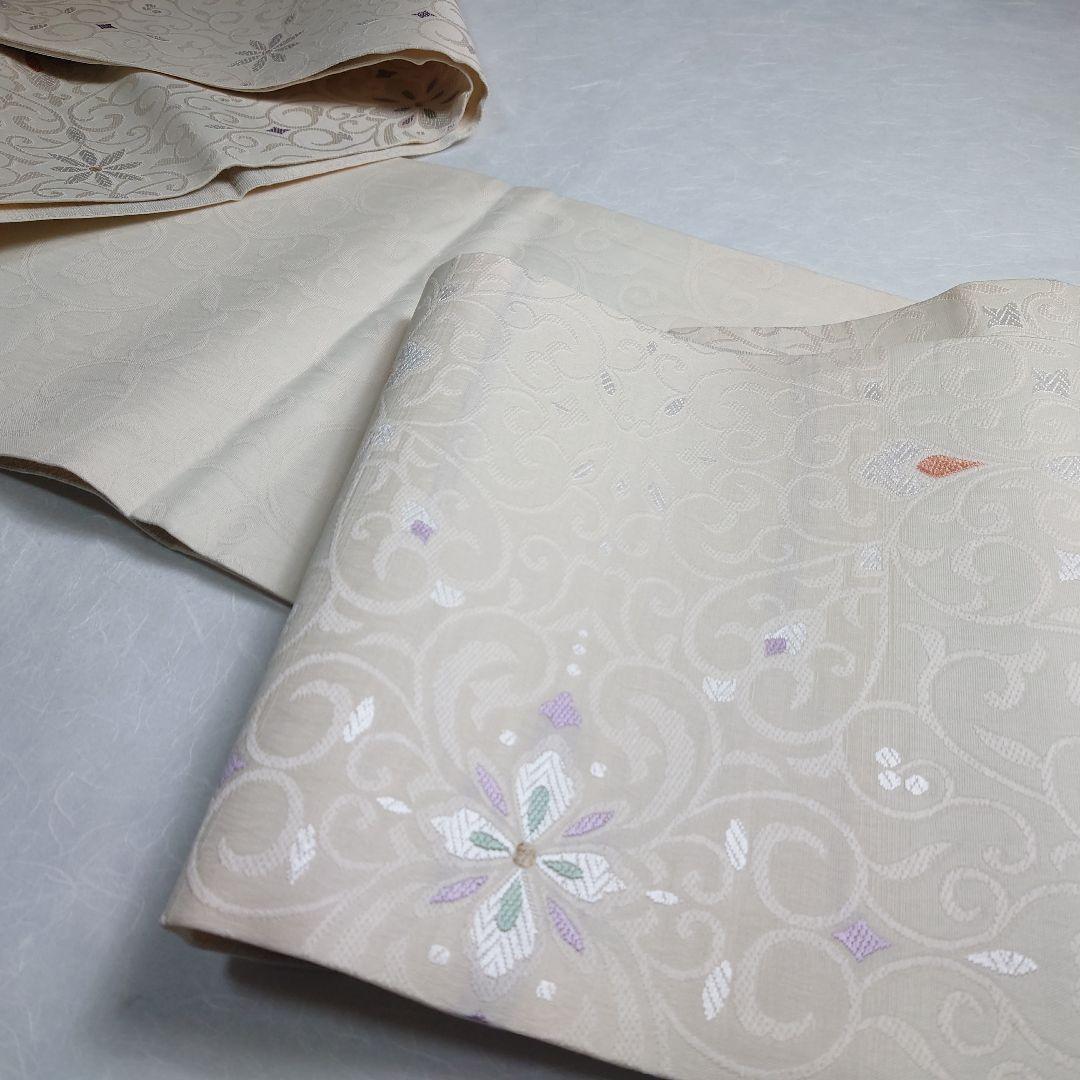 正絹 袋帯 弥栄織物謹製 ぜんまい ヨーロピアン図案 未使用品 スリーシーズン