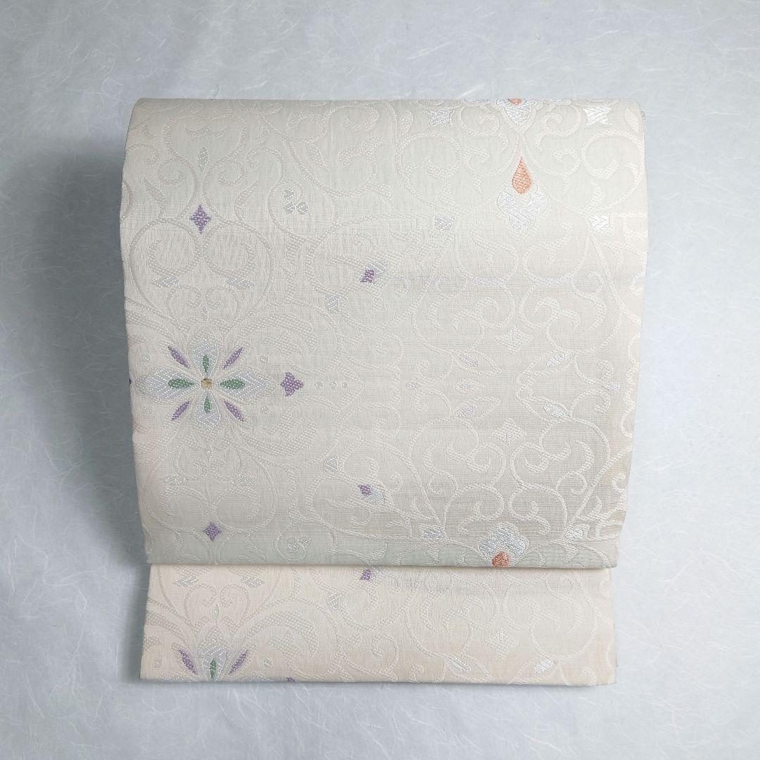 正絹 袋帯 弥栄織物謹製 ぜんまい ヨーロピアン図案 未使用品 スリーシーズン