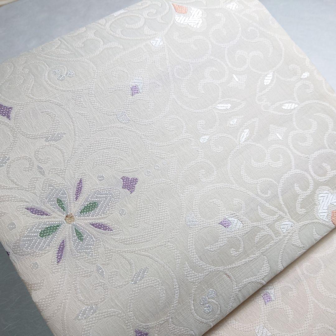 正絹 袋帯 弥栄織物謹製 ぜんまい ヨーロピアン図案 未使用品 スリーシーズン