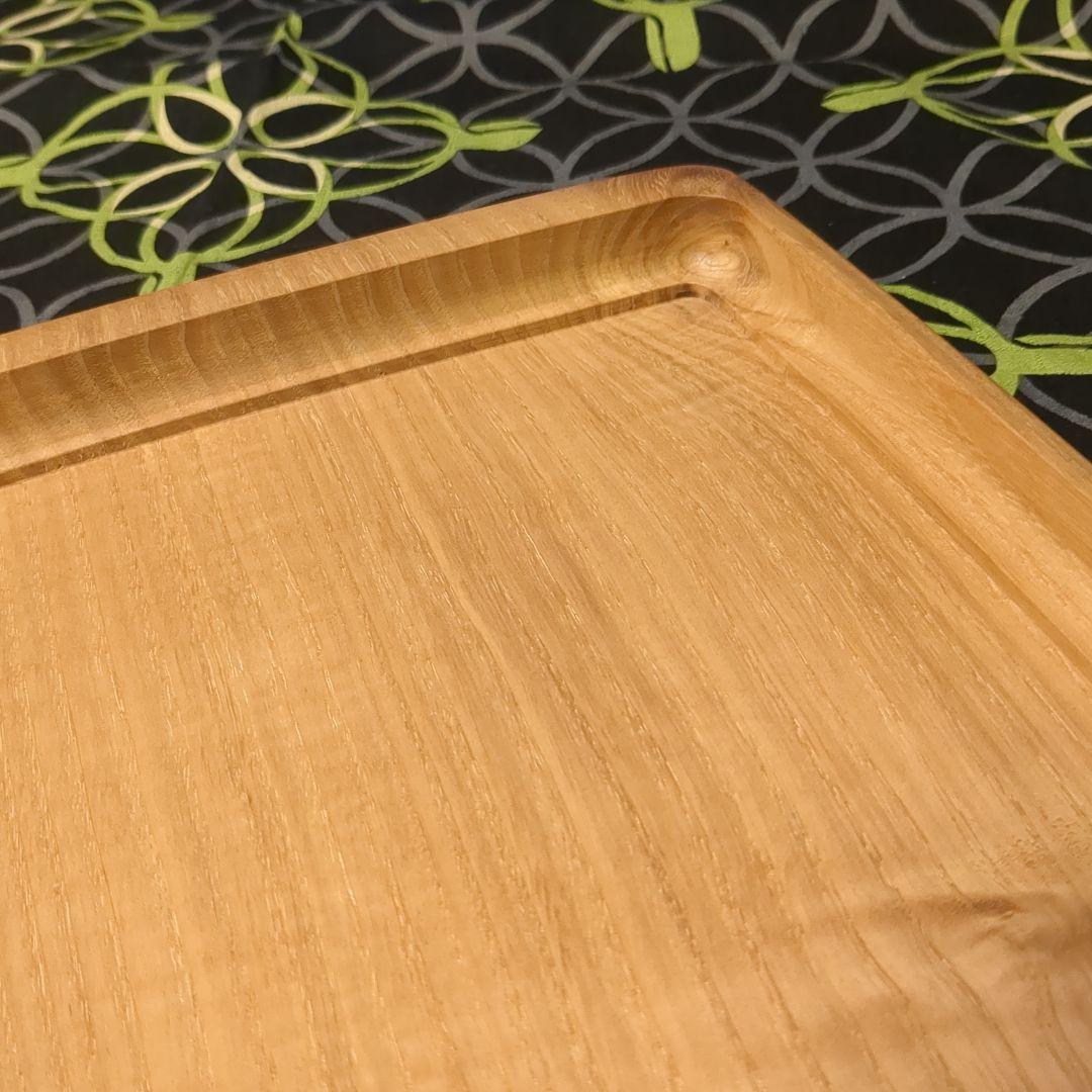 くり　角盆　手作り木工