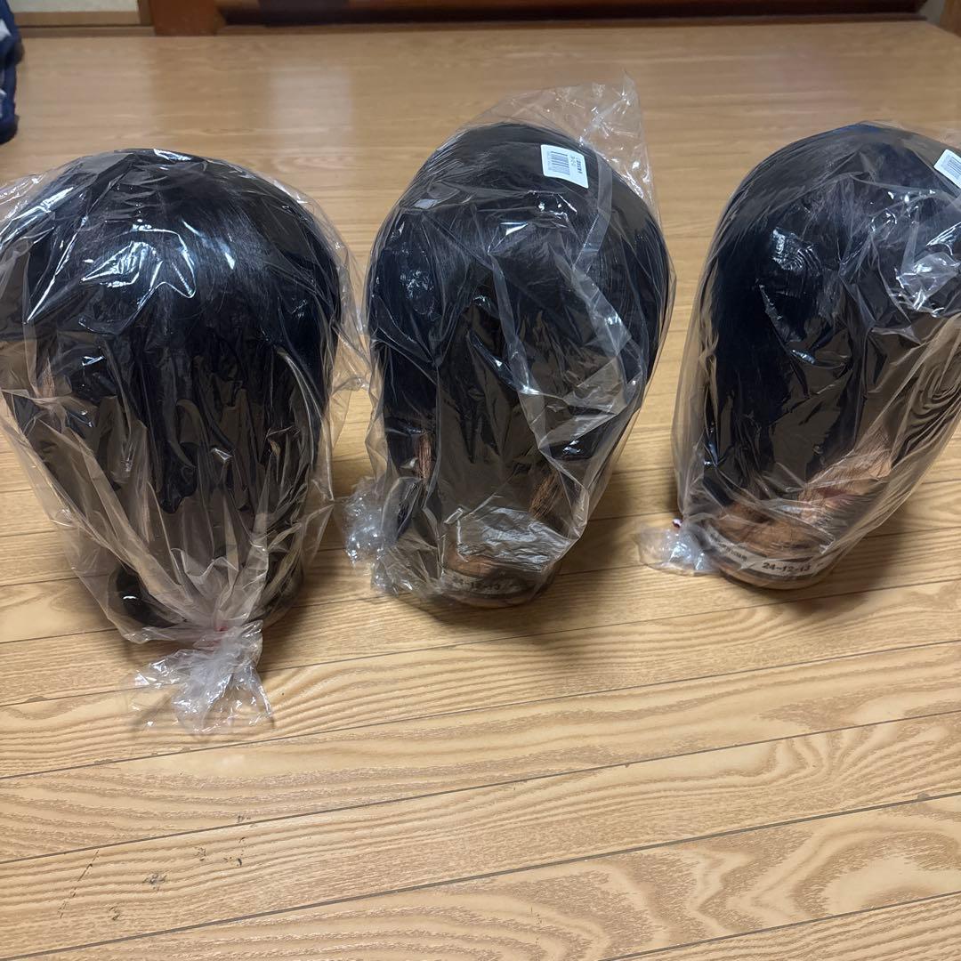 国家試験用　黒いウィッグ 3個セット　新品