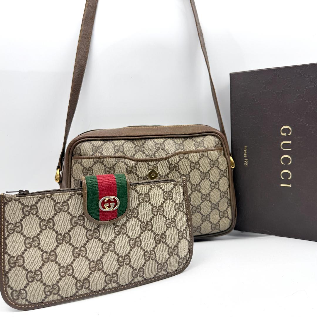 GUCCI グッチ ショルダーバッグ シェリーライン ポーチ取り外し可