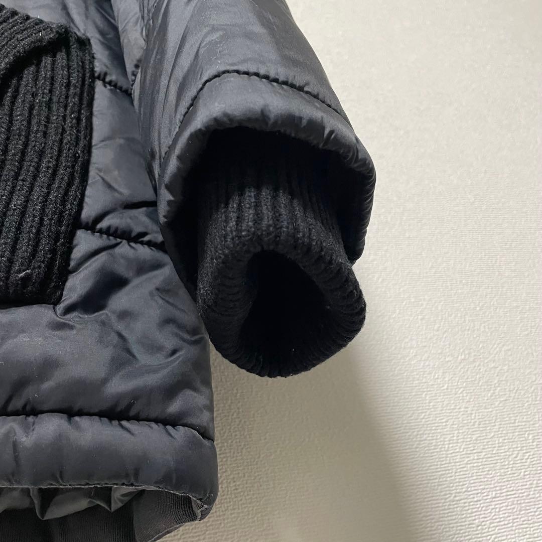 Bark バーク ショートダッフルコート 異素材切替 Thermore ブラック