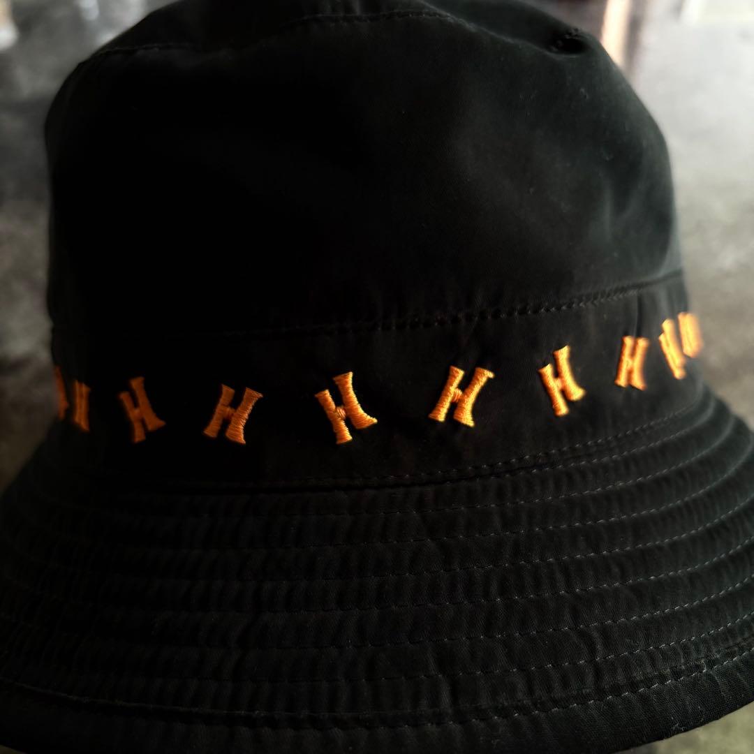 HERMES バケットハット Hロゴ刺繍 レディース フランス製 56 ブラック
