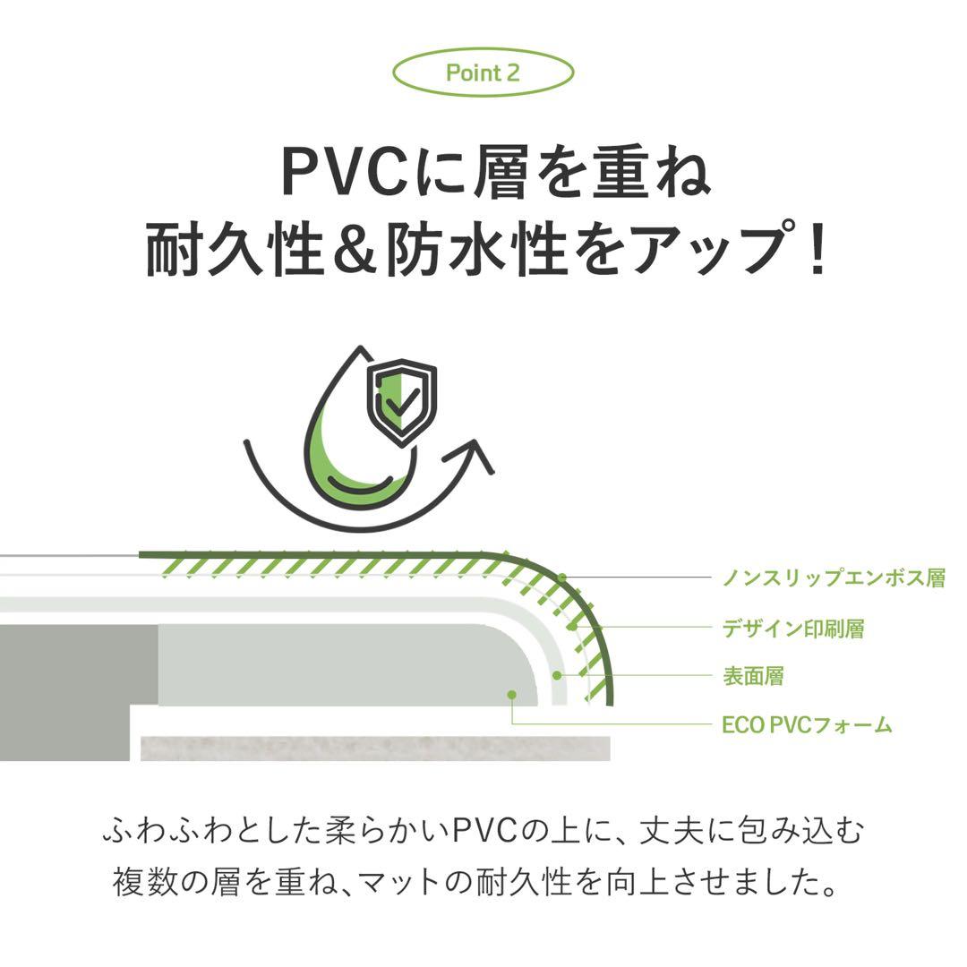 DoriDori 防水 抗菌 PVC フロアマット 140×230