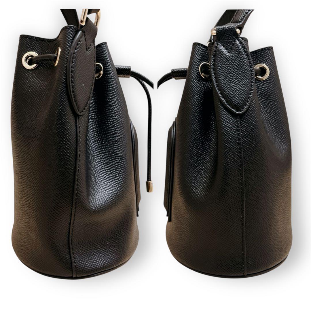 【未使用級】フルラ クリオ 2way ハンドバッグ ショルダーバッグ レザー 黒