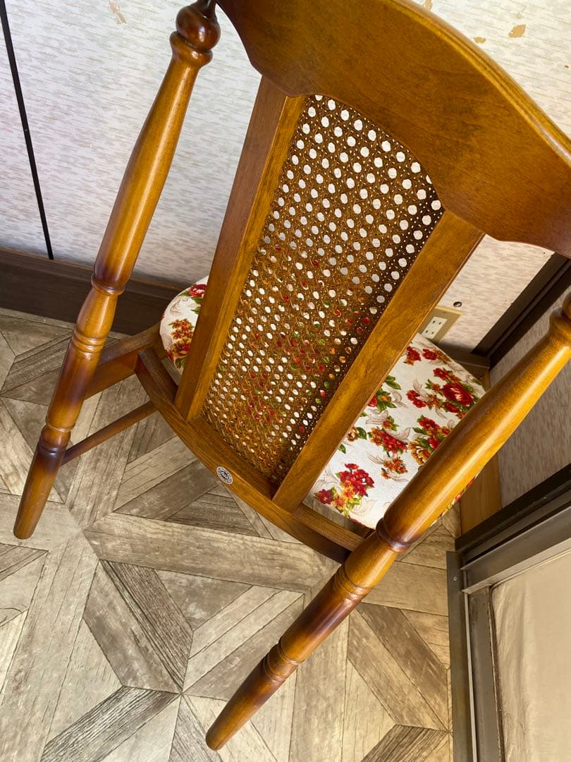 トーヨーファニチャー　花柄　ダイニングチェア　レトロ　ヴィンテージ　TOYO