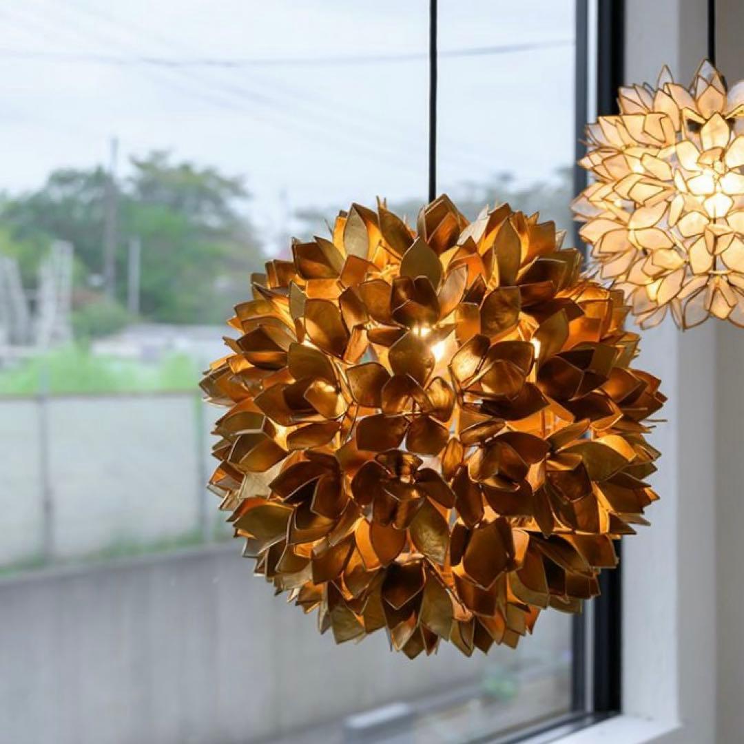 kaja カジャ　カピスシェル　フラワーランプ　貝　天井照明　シーリングライト