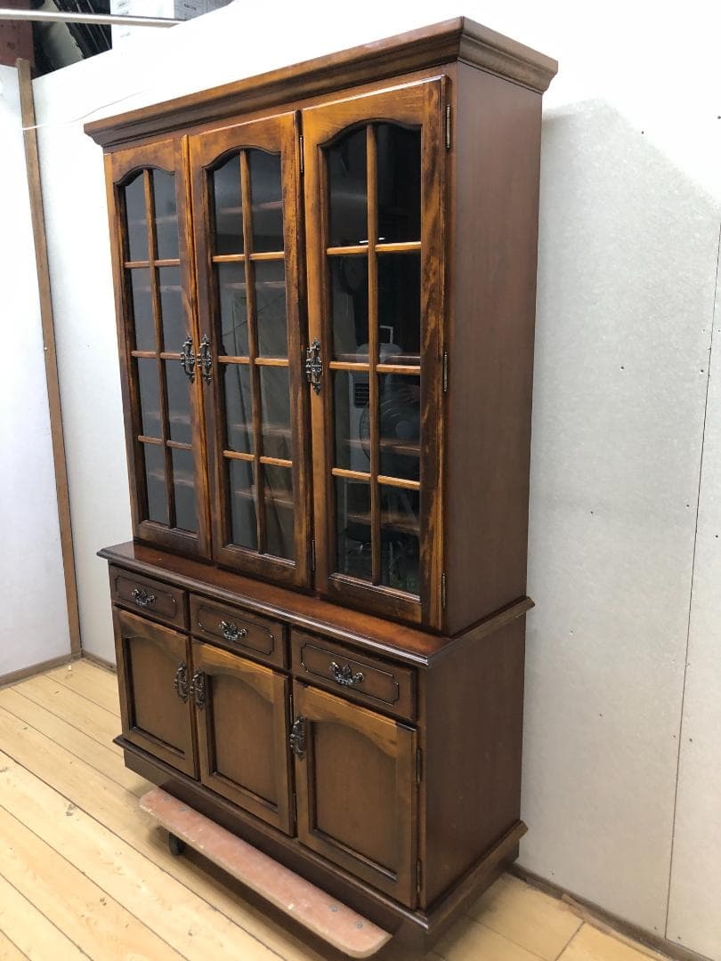 【古家具】カリモク家具 コロニアル ヴィンテージ 食器棚　750709-9