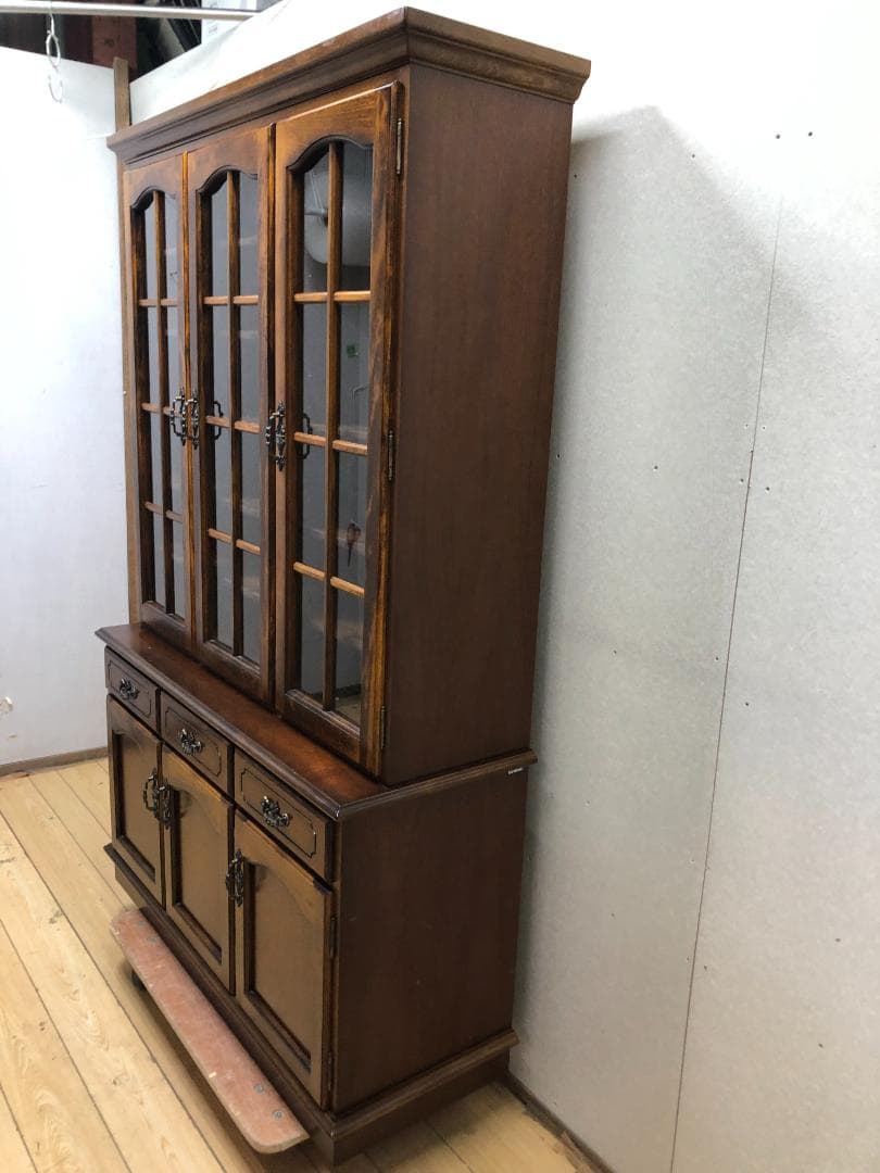 【古家具】カリモク家具 コロニアル ヴィンテージ 食器棚　750709-9