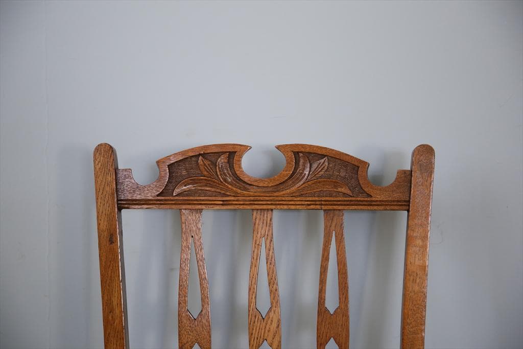 英国アンティーク木製ベッドルームチェア/椅子ダイニングイス/飾り棚(92-213