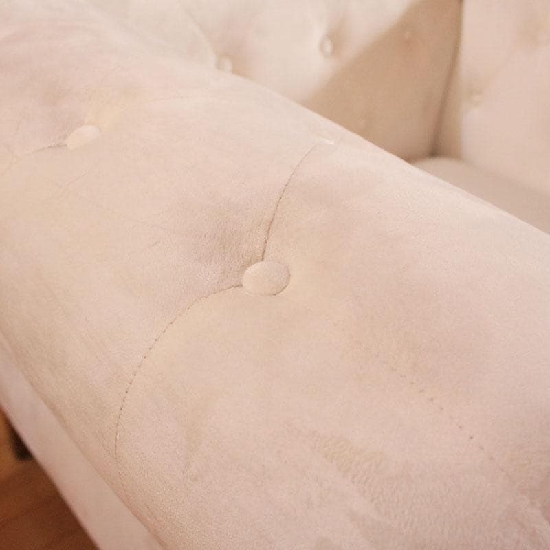 一人掛けソファ ベルベット ホワイト クッション付 230-899