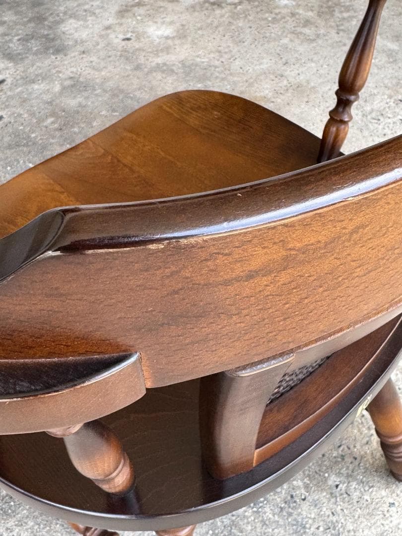 【良品】 キツツキ/アームウィンザーチェア_A　飛騨産業　籐タイプ　ヴィンテージ