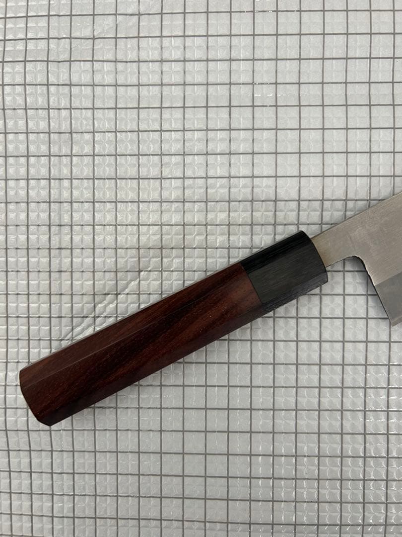 包丁 三徳 165mm 安来鋼青紙二号 紫檀八角柄