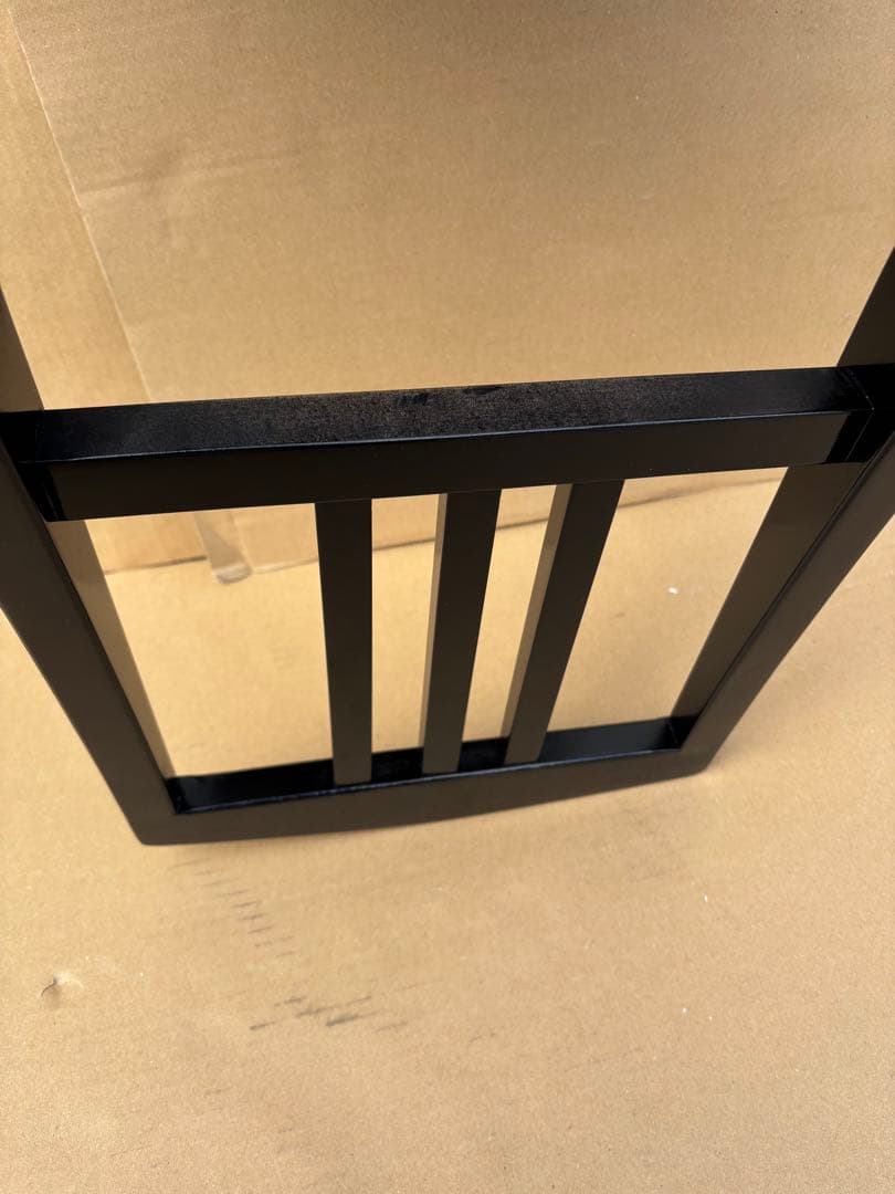 美品　背もたれ付ピアノ椅子　足部フェルト付き　黒い座面③