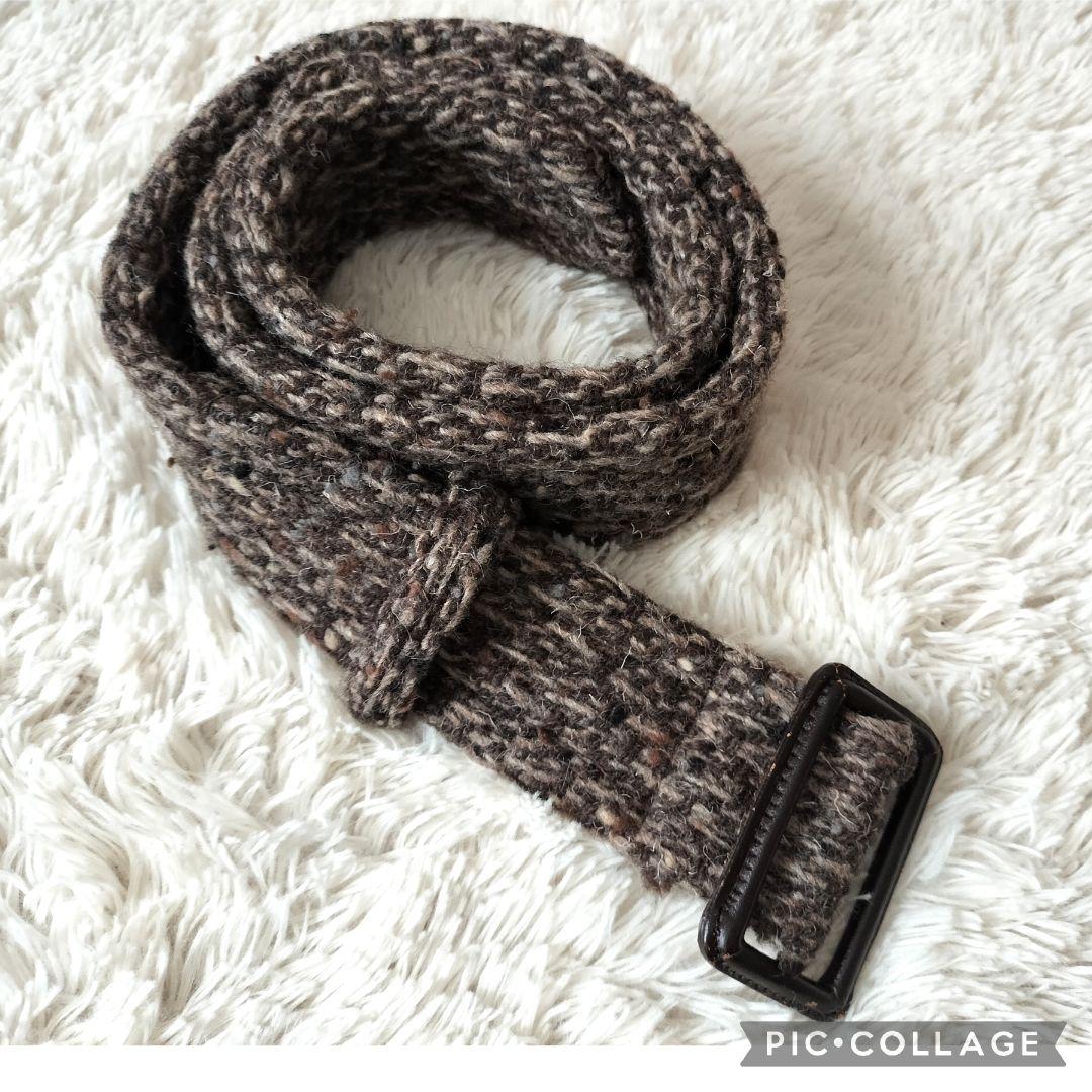 【美品】タケオキクチ 肉厚ツイード ギャングコート ダブル ファー 中綿 ベルト