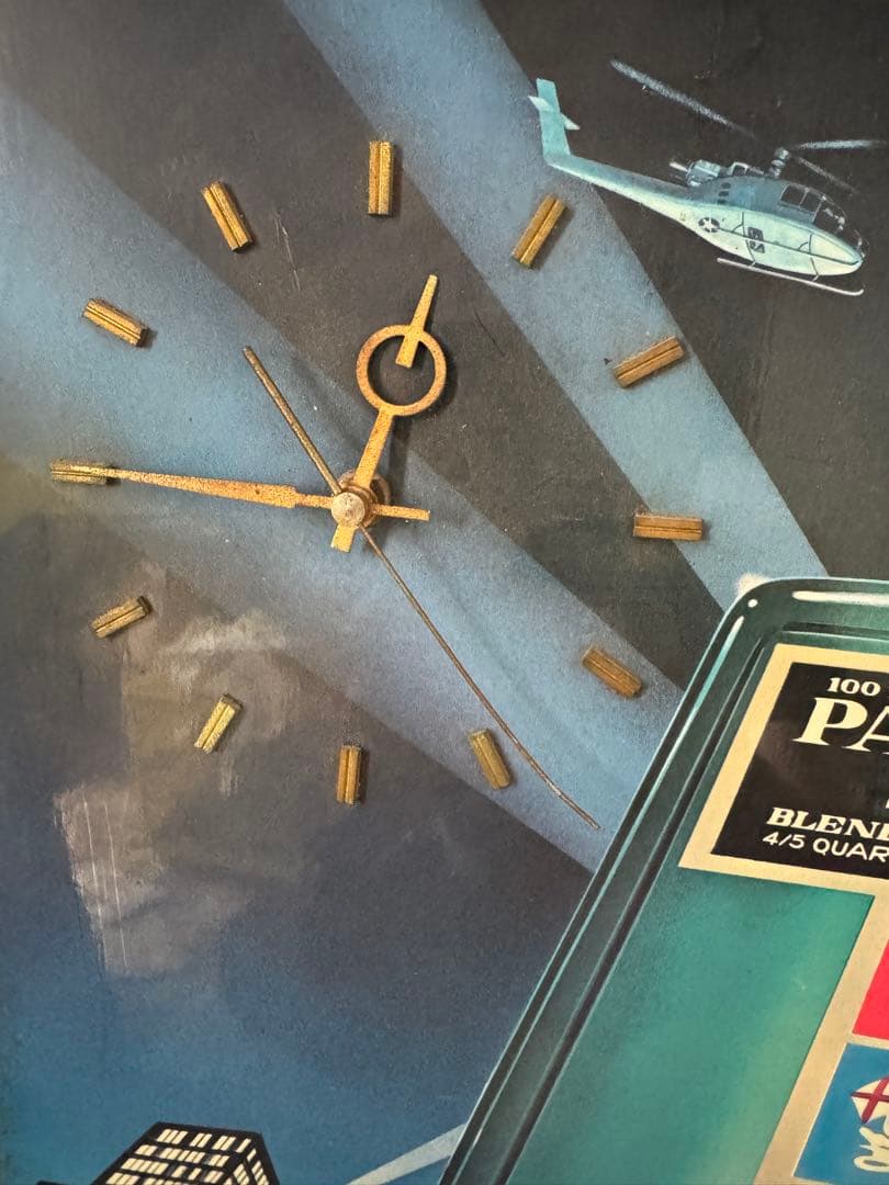 PASSPORT SCOTCH 時計 広告パネル ヴィンテージ　昭和レトロ 希少