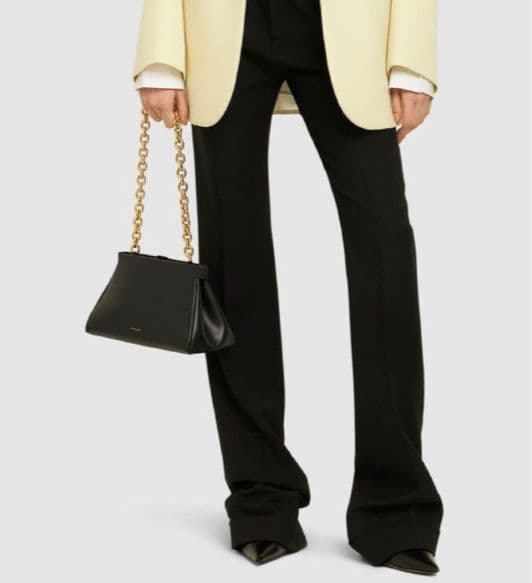 美品 デメリエー レザー ゴールド チェーン ショルダーバッグ ブラック