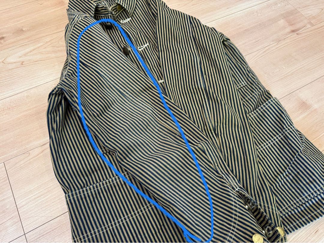 【限定】HEAD LIGHT ヘッドライト　ストライプ　カバーオール　ジャケット