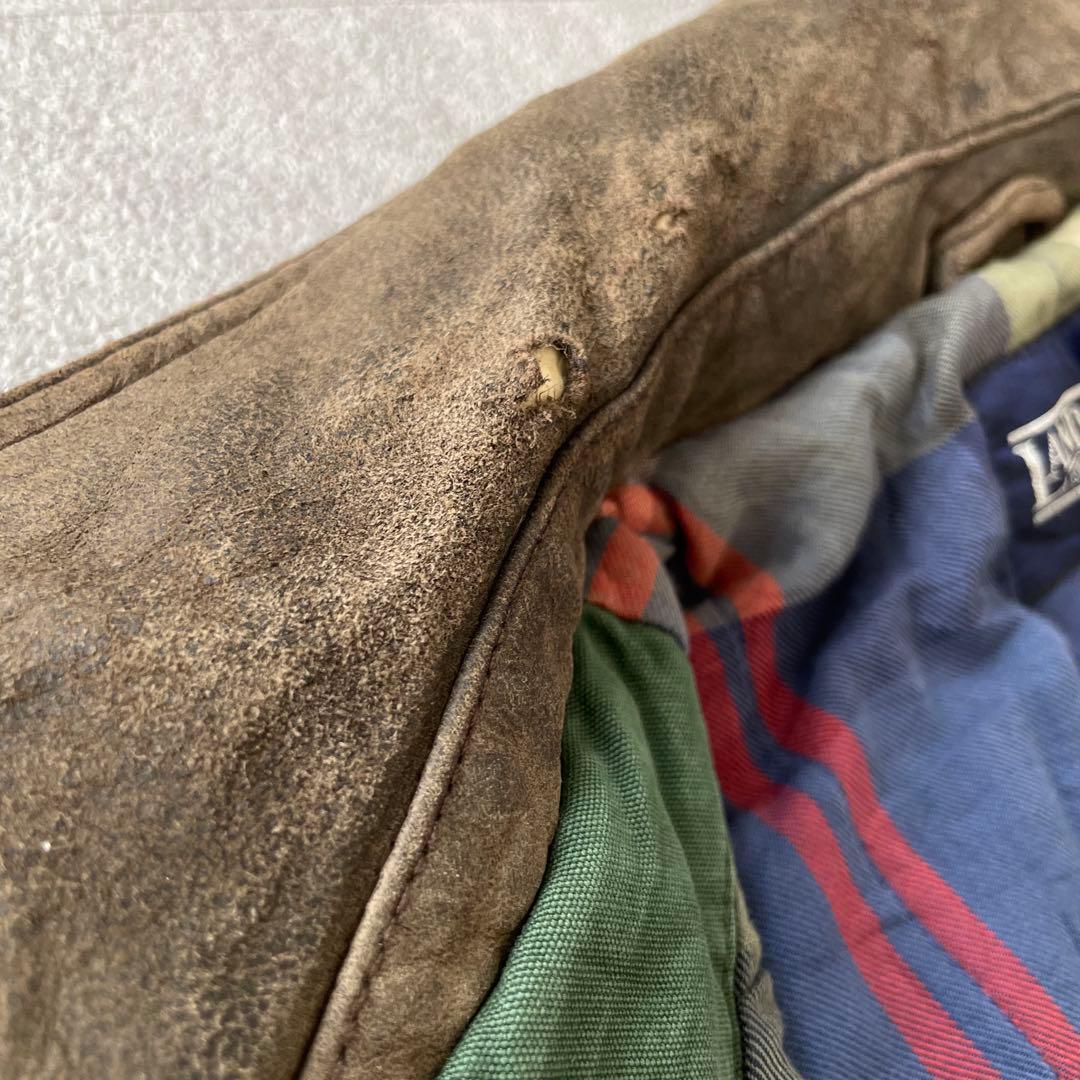 90s LANDS’END Leather Collar Hunting XL