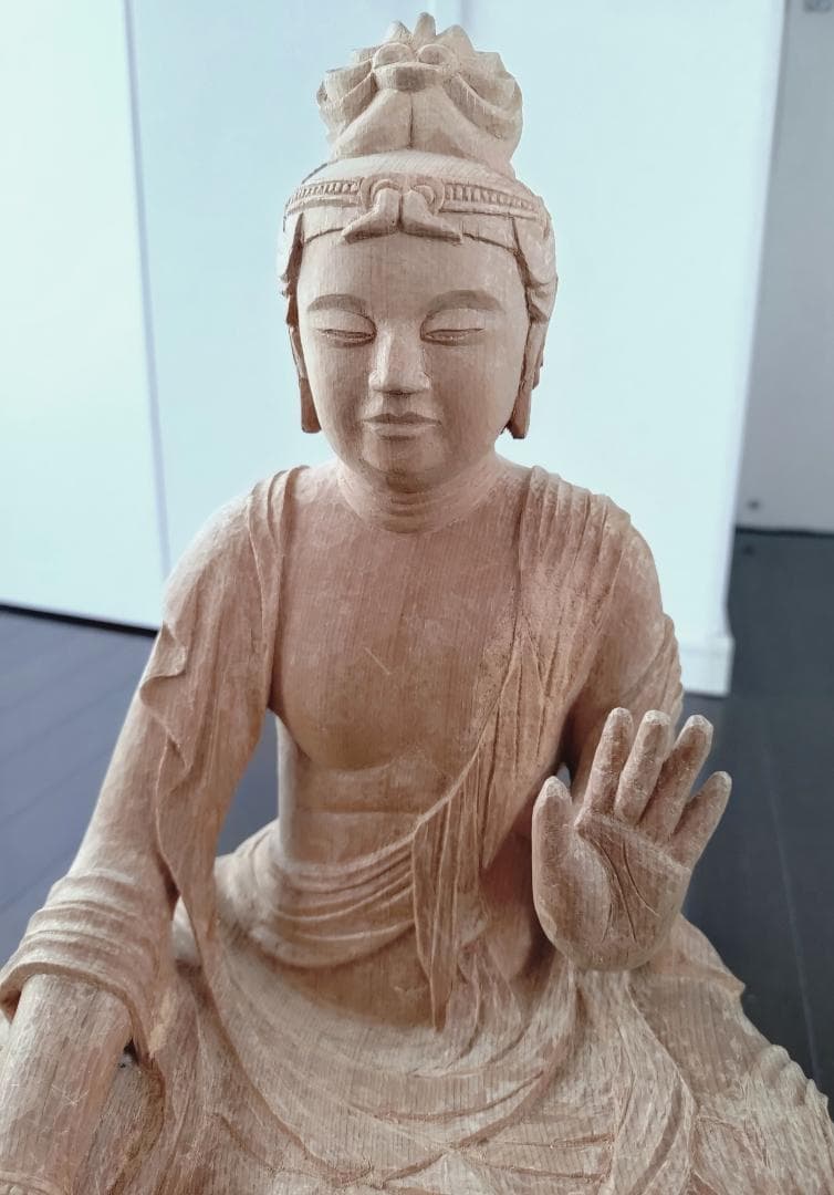 一刀彫　木像　 仏像 如意輪観音　菩薩半跏像　約50cm