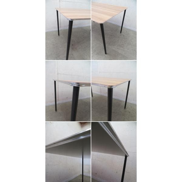 美品■インテリアズ■モダン■アルミ×木目/エルム■TEE■ダイニングテーブル