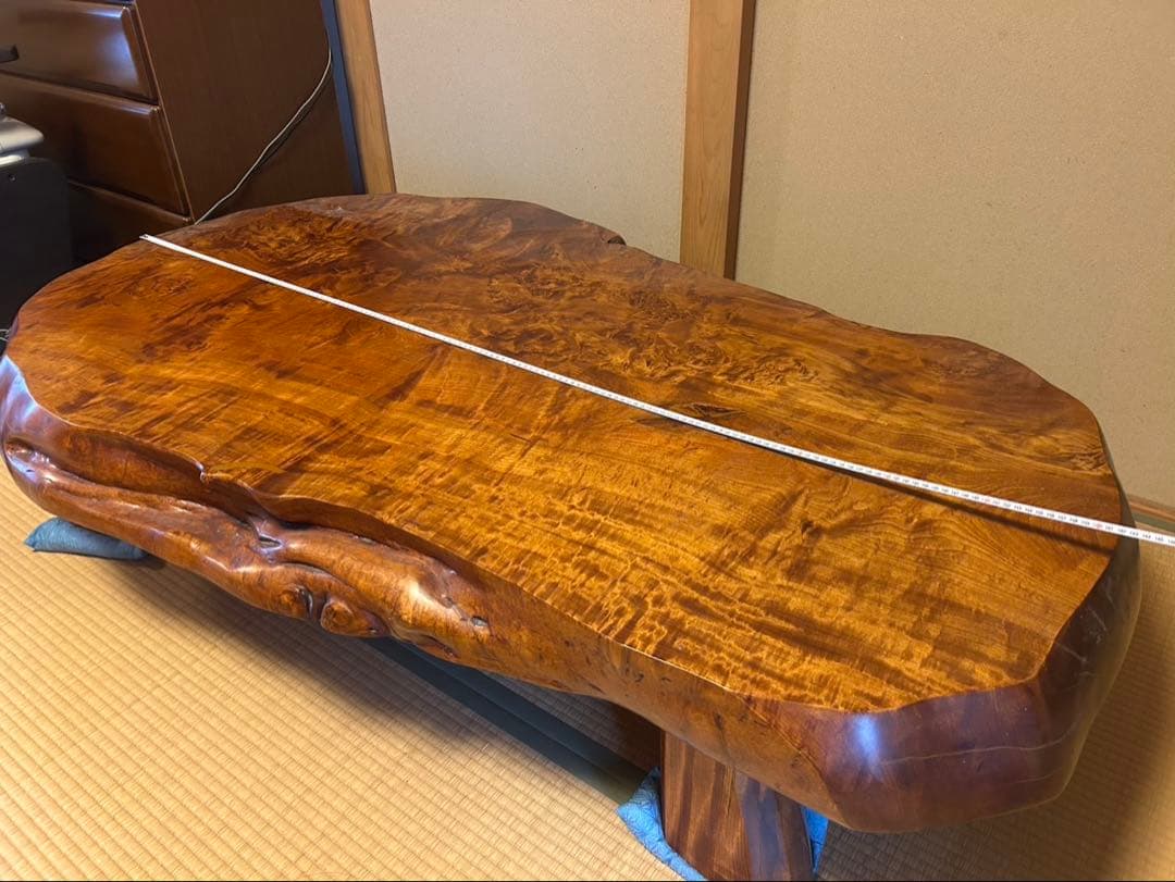 ち*ー様 【O-1288】一枚板 座卓 机 テーブル 昭和レトロ アンティーク