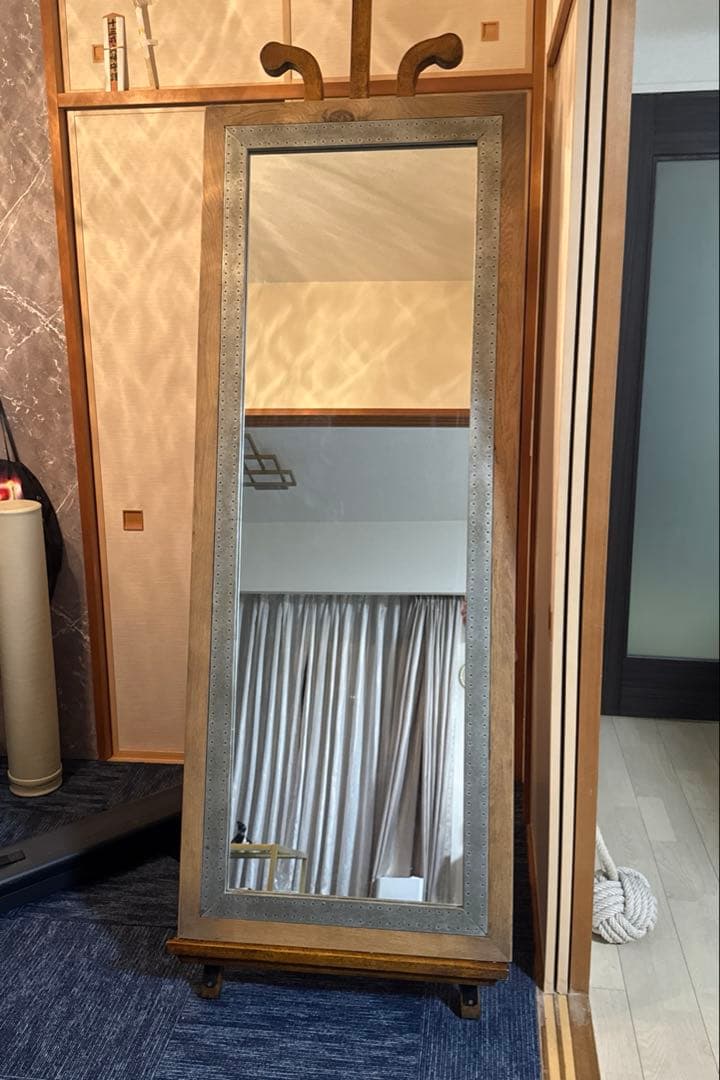 高級　特大姿見　鏡　ビッグミラー　全身鏡　イーゼル　2点セット　ブティック　店舗