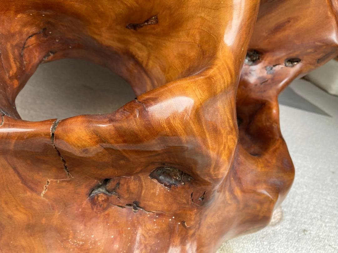 【希少・特大】けやき一枚板テーブル ガラス天板付き 無垢 天然木 座卓