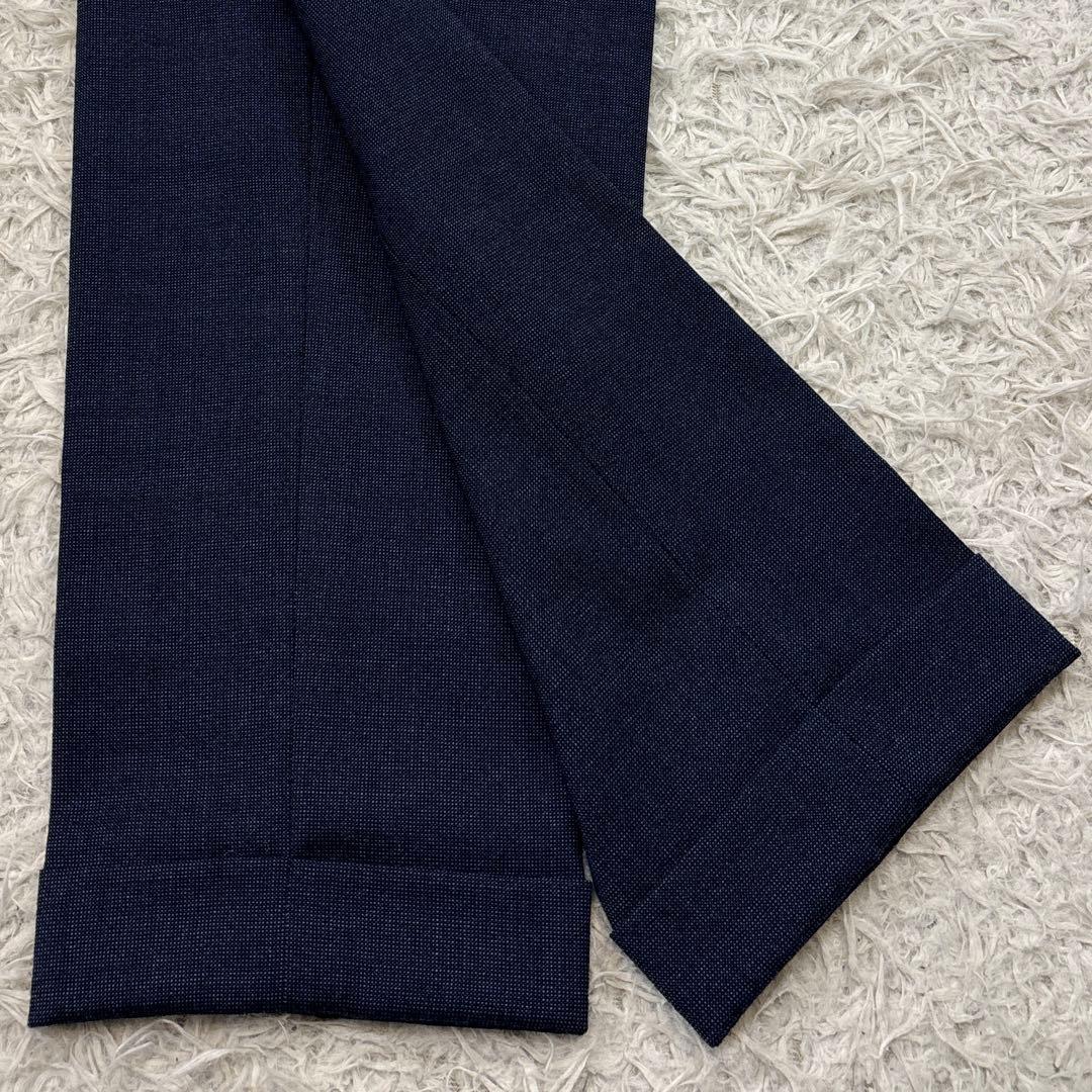 美品☆【タカキュー】ダブルベスト　ピンチェック　3ピース　ネイビー　Y4 S〜M
